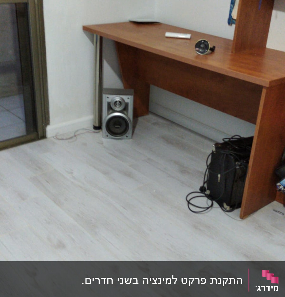 התקנת פרקט למינציה בשני חדרים.